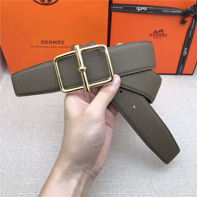 Hermes Batonnet belt buckle & Reversible leather strap 32/38 mm Togo Grey High