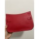 Hermes Jypsiere Mini Swift Leather WAX Red Silver-Metal High