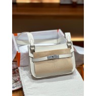 Hermes Jypsiere Mini Swift Leather WAX White Silver/Gold-Metal High