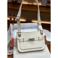 Hermes Jypsiere Mini Swift Leather WAX White Silver/Gold-Metal High