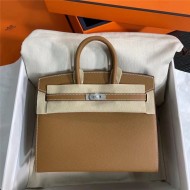 Hermes Birkin Sellier Bag 25cm Epsom Leather WAX Gold Silver-Metal High