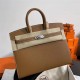 Hermes Birkin Sellier Bag 25cm Epsom Leather WAX Gold Silver-Metal High