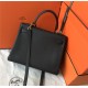 Hermes Kelly 25/28cm Retourne Bag Togo Leather In Black WAX High