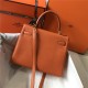 Hermes Kelly 25/28cm Retourne Bag Togo Leather In Orange WAX High