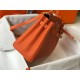 Hermes Kelly 25/28cm Retourne Bag Togo Leather In Orange WAX High