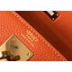 Hermes Kelly 25/28cm Retourne Bag Togo Leather In Orange WAX High