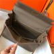 Hermes Kelly 25/28cm Retourne Bag Togo Leather In Etoupe WAX High