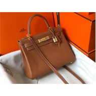 Hermes Kelly 25/28cm Retourne Bag Togo Leather In Gold WAX High