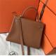 Hermes Kelly 25/28cm Retourne Bag Togo Leather In Gold WAX High