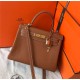 Hermes Kelly 25/28cm Retourne Bag Togo Leather In Gold WAX High