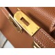 Hermes Kelly 25/28cm Retourne Bag Togo Leather In Gold WAX High