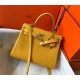 Hermes Kelly 25/28cm Retourne Bag Togo Leather In Yellow WAX High