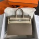 Hermes Birkin Sellier Bag 25/30cm Epsom Leather WAX Etoupe Silver-Metal High