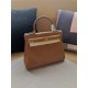 Hermes Kelly 25/28cm Retourne Bag Calfskin In Camel High