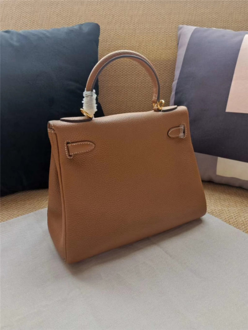 Hermes Kelly 25/28cm Retourne Bag Calfskin In Camel High