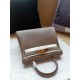 Hermes Kelly 25/28cm Retourne Bag Calfskin In Etoupe High