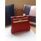 Hermes Kelly 25/28cm Retourne Bag Calfskin In Red High