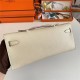 Hermes Kelly Cut Clutch Epsom Silver/Gold Metal WAX High