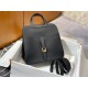 Hermes Halzan 22/25cm Bag Clemence Leather WAX In Black High