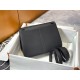 Hermes Halzan 22/25cm Bag Clemence Leather WAX In Black High