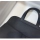 Hermes Halzan 22/25cm Bag Clemence Leather WAX In Black High