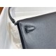 Hermes Kelly Elan 28cm Madame Leather Black Silver-Metal WAX High