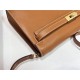 Hermes Kelly Elan 28cm Madame Leather Gold Gold-Metal WAX High