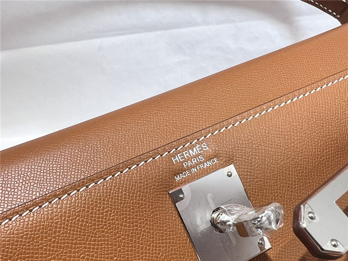 Hermes Kelly Elan 28cm Madame Leather Gold Silver-Metal WAX High