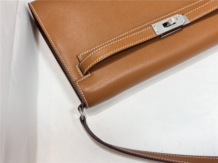 Hermes Kelly Elan 28cm Madame Leather Gold Silver-Metal WAX High