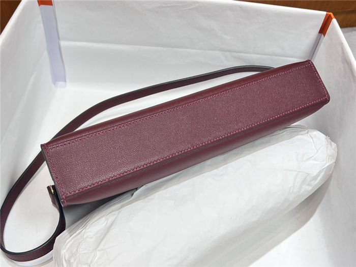 Hermes Kelly Elan 28cm Madame Leather Bordeaux Gold-Metal WAX High