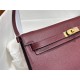 Hermes Kelly Elan 28cm Madame Leather Bordeaux Gold-Metal WAX High