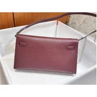 Hermes Kelly Elan 28cm Madame Leather Bordeaux Silver-Metal WAX High