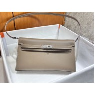 Hermes Kelly Elan 28cm Madame Leather Trench Silver-Metal WAX High