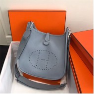 Hermes Evelyne III PM Bag Calfskin In Grey-Blue High