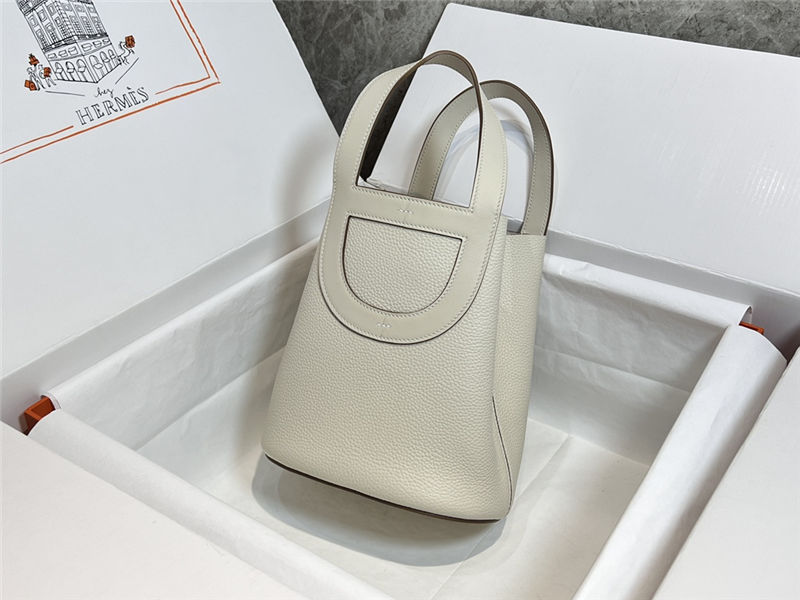 Hermes In-The-Loop 18 Handbag WAX Craie Silver-Metal High