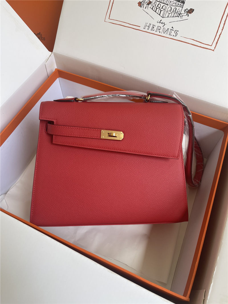 Hermes Kelly Sellier 25 Epsom WAX Red High