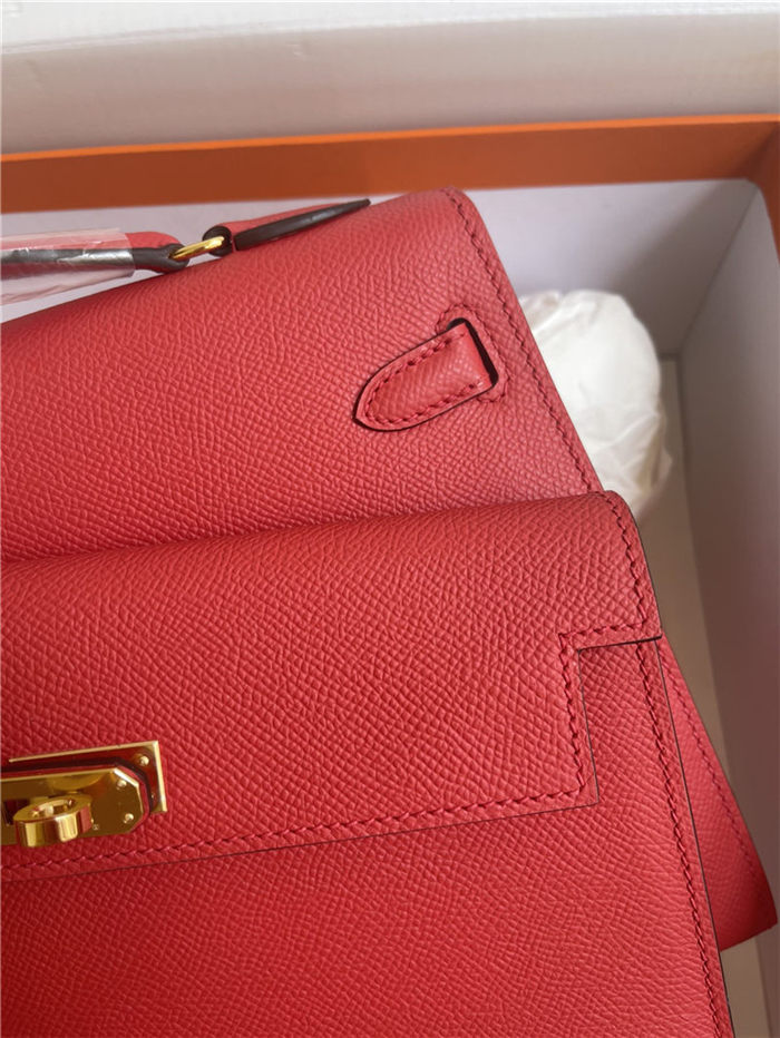 Hermes Kelly Sellier 25 Epsom WAX Red High