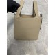 Hermes Picotin 18 Bag Clemence Leather In Tourterelle High