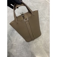 Hermes Picotin 18 Bag Clemence Leather In Dk-Camel High