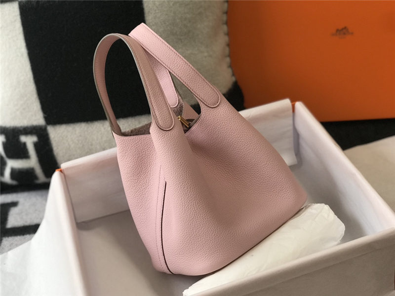 Hermes Picotin Lock 18/22 Bag Togo Leather In Rose Saiura WAX High