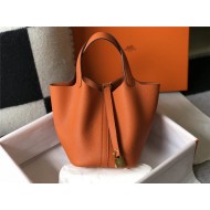 Hermes Picotin Lock 18/22 Bag Togo Leather In Orange WAX High