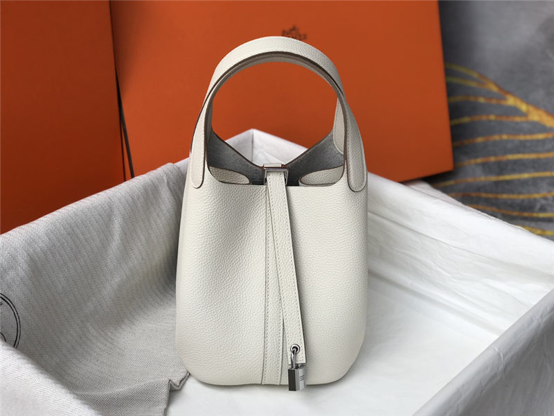 Hermes Picotin Lock 18/22 Bag Togo Leather In Craie-Silver WAX High