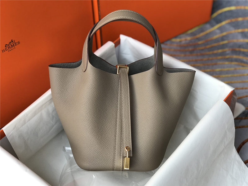 Hermes Picotin Lock 18/22 Bag Togo Leather In Trench-Gold WAX High