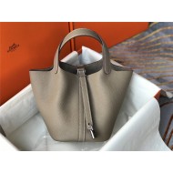 Hermes Picotin Lock 18/22 Bag Togo Leather In Trench-Silver WAX High