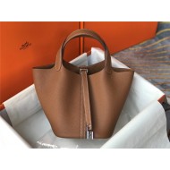 Hermes Picotin Lock 18/22 Bag Togo Leather In Gold-Silver WAX High