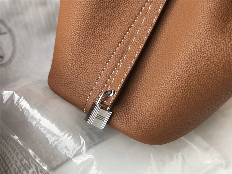 Hermes Picotin Lock 18/22 Bag Togo Leather In Gold-Silver WAX High