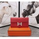 Hermes Constance Long Wallet Calfskin In Red High