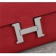 Hermes Constance Long Wallet Calfskin In Red High