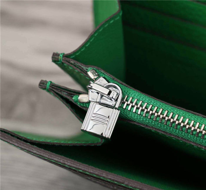 Hermes Constance Long Wallet Calfskin In Green High