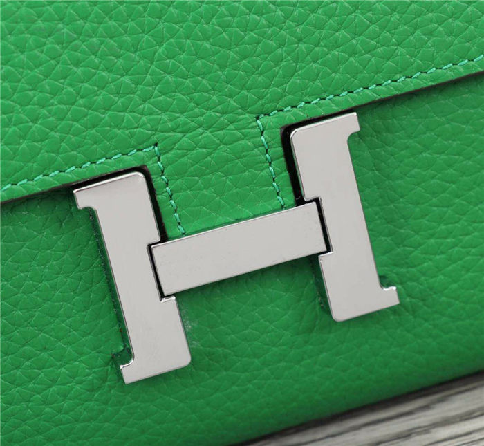 Hermes Constance Long Wallet Calfskin In Green High